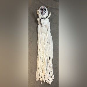 Halloween Hanging Light Up Eyes White Skeleton Ghost 55”